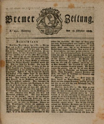 Bremer Zeitung Sonntag 18. Oktober 1818