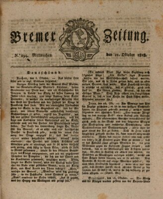 Bremer Zeitung Mittwoch 21. Oktober 1818