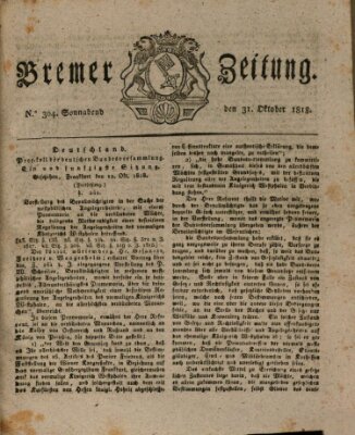 Bremer Zeitung Samstag 31. Oktober 1818
