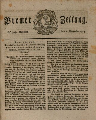 Bremer Zeitung Sonntag 1. November 1818