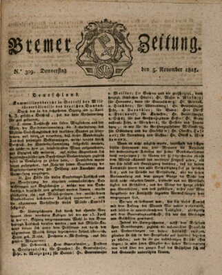 Bremer Zeitung Donnerstag 5. November 1818