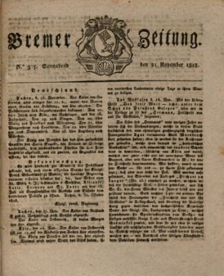 Bremer Zeitung Samstag 21. November 1818