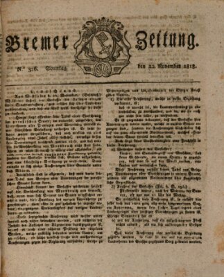 Bremer Zeitung Sonntag 22. November 1818