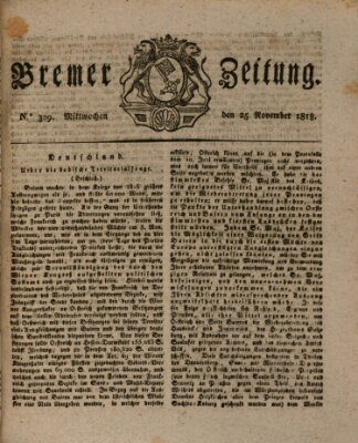 Bremer Zeitung Mittwoch 25. November 1818