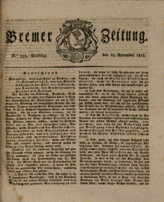 Bremer Zeitung Sonntag 29. November 1818