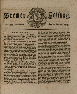 Bremer Zeitung Mittwoch 9. Dezember 1818