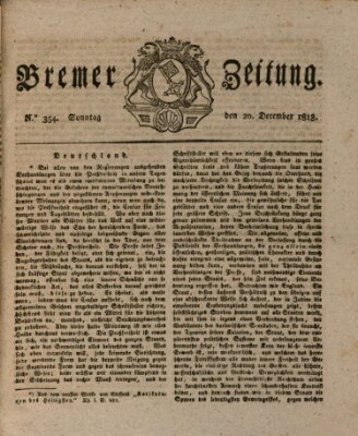 Bremer Zeitung Sonntag 20. Dezember 1818