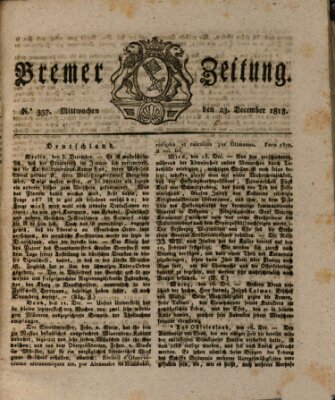 Bremer Zeitung Mittwoch 23. Dezember 1818