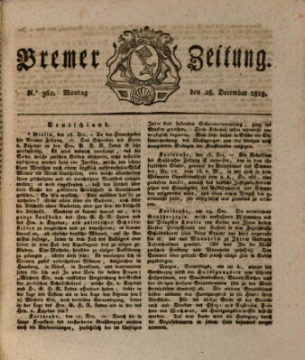 Bremer Zeitung Montag 28. Dezember 1818