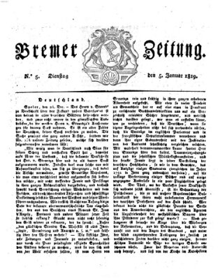 Bremer Zeitung Dienstag 5. Januar 1819