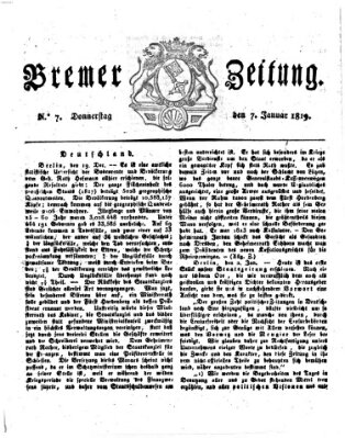 Bremer Zeitung Donnerstag 7. Januar 1819