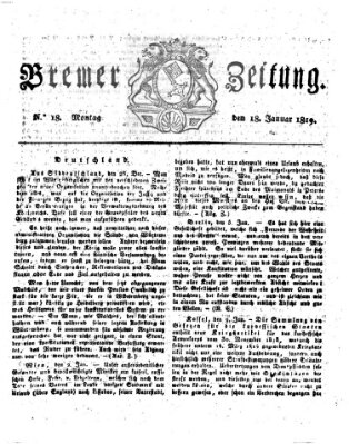 Bremer Zeitung Montag 18. Januar 1819