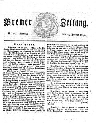 Bremer Zeitung Montag 25. Januar 1819