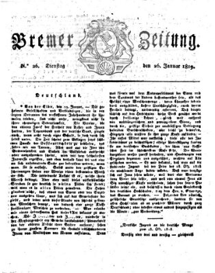 Bremer Zeitung Dienstag 26. Januar 1819