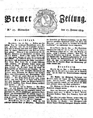 Bremer Zeitung Mittwoch 27. Januar 1819