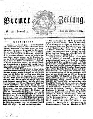 Bremer Zeitung Donnerstag 28. Januar 1819