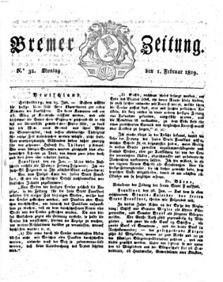 Bremer Zeitung Montag 1. Februar 1819