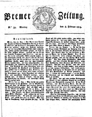 Bremer Zeitung Montag 8. Februar 1819