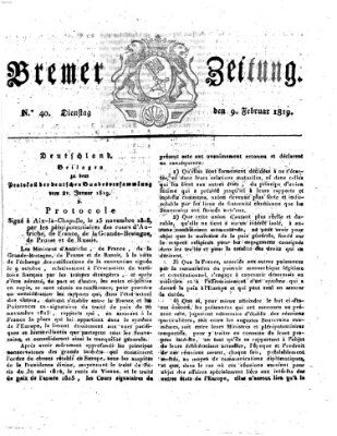 Bremer Zeitung Dienstag 9. Februar 1819