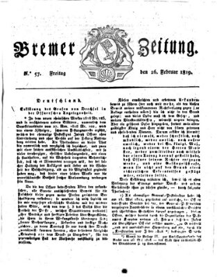 Bremer Zeitung Freitag 26. Februar 1819