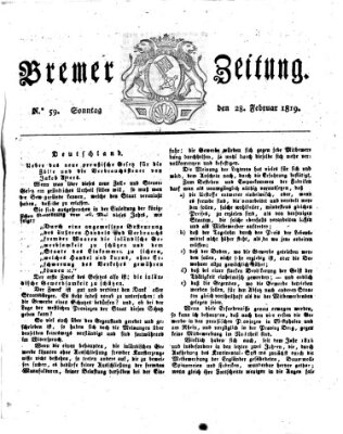 Bremer Zeitung Sonntag 28. Februar 1819