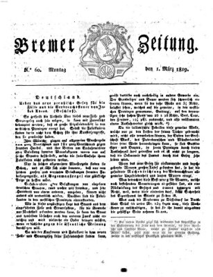 Bremer Zeitung Montag 1. März 1819