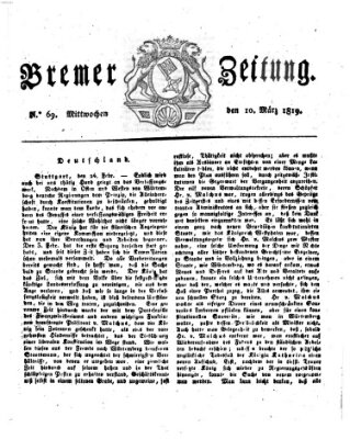 Bremer Zeitung Mittwoch 10. März 1819