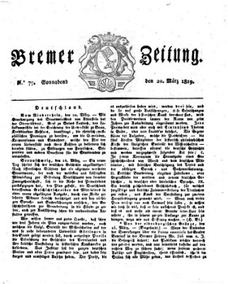 Bremer Zeitung Samstag 20. März 1819