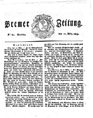 Bremer Zeitung Sonntag 21. März 1819