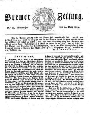 Bremer Zeitung Mittwoch 24. März 1819