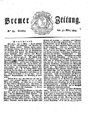 Bremer Zeitung Dienstag 30. März 1819