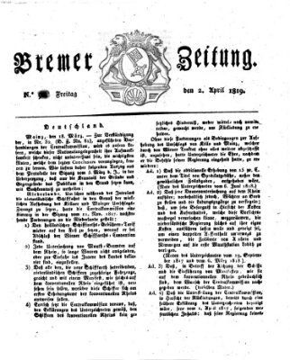 Bremer Zeitung Freitag 2. April 1819