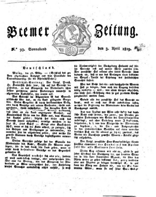 Bremer Zeitung Samstag 3. April 1819