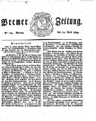 Bremer Zeitung Montag 19. April 1819