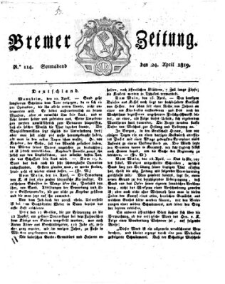 Bremer Zeitung Samstag 24. April 1819