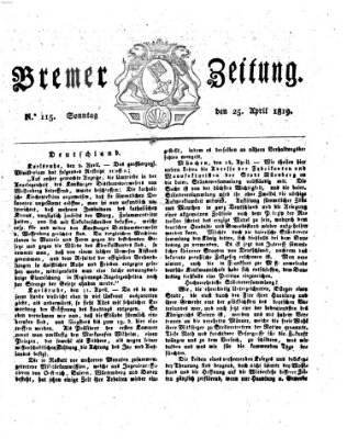 Bremer Zeitung Sonntag 25. April 1819