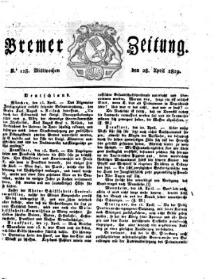 Bremer Zeitung Mittwoch 28. April 1819