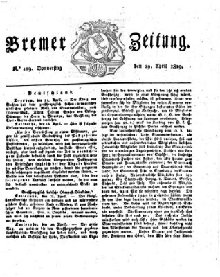 Bremer Zeitung Donnerstag 29. April 1819