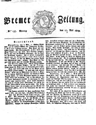 Bremer Zeitung Montag 17. Mai 1819