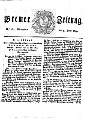 Bremer Zeitung Mittwoch 9. Juni 1819