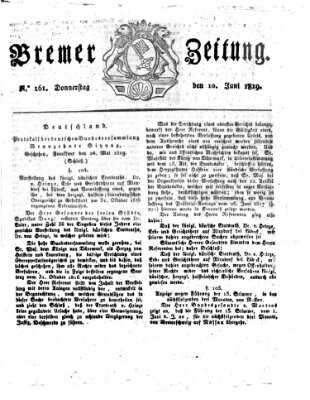 Bremer Zeitung Donnerstag 10. Juni 1819