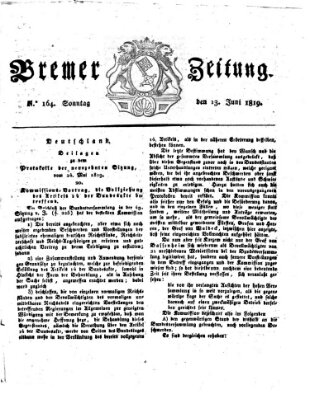 Bremer Zeitung Sonntag 13. Juni 1819