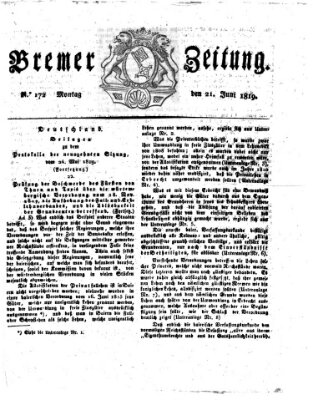 Bremer Zeitung Montag 21. Juni 1819