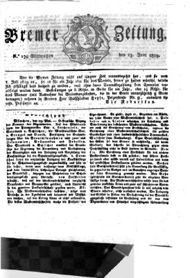 Bremer Zeitung Mittwoch 23. Juni 1819