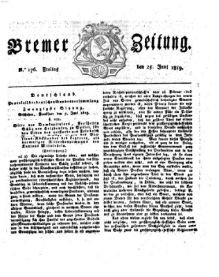 Bremer Zeitung Freitag 25. Juni 1819