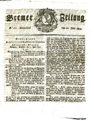 Bremer Zeitung Samstag 26. Juni 1819