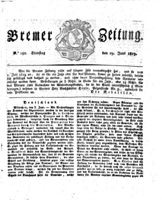 Bremer Zeitung Dienstag 29. Juni 1819