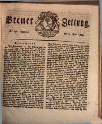 Bremer Zeitung Montag 5. Juli 1819