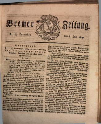 Bremer Zeitung Donnerstag 8. Juli 1819