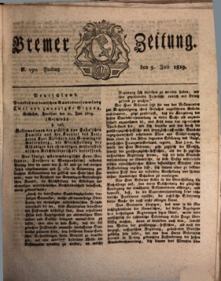 Bremer Zeitung Freitag 9. Juli 1819